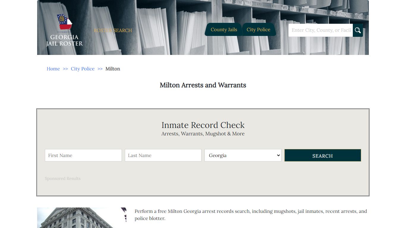 Milton Arrests and Warrants | Georgia Jail Inmate Search